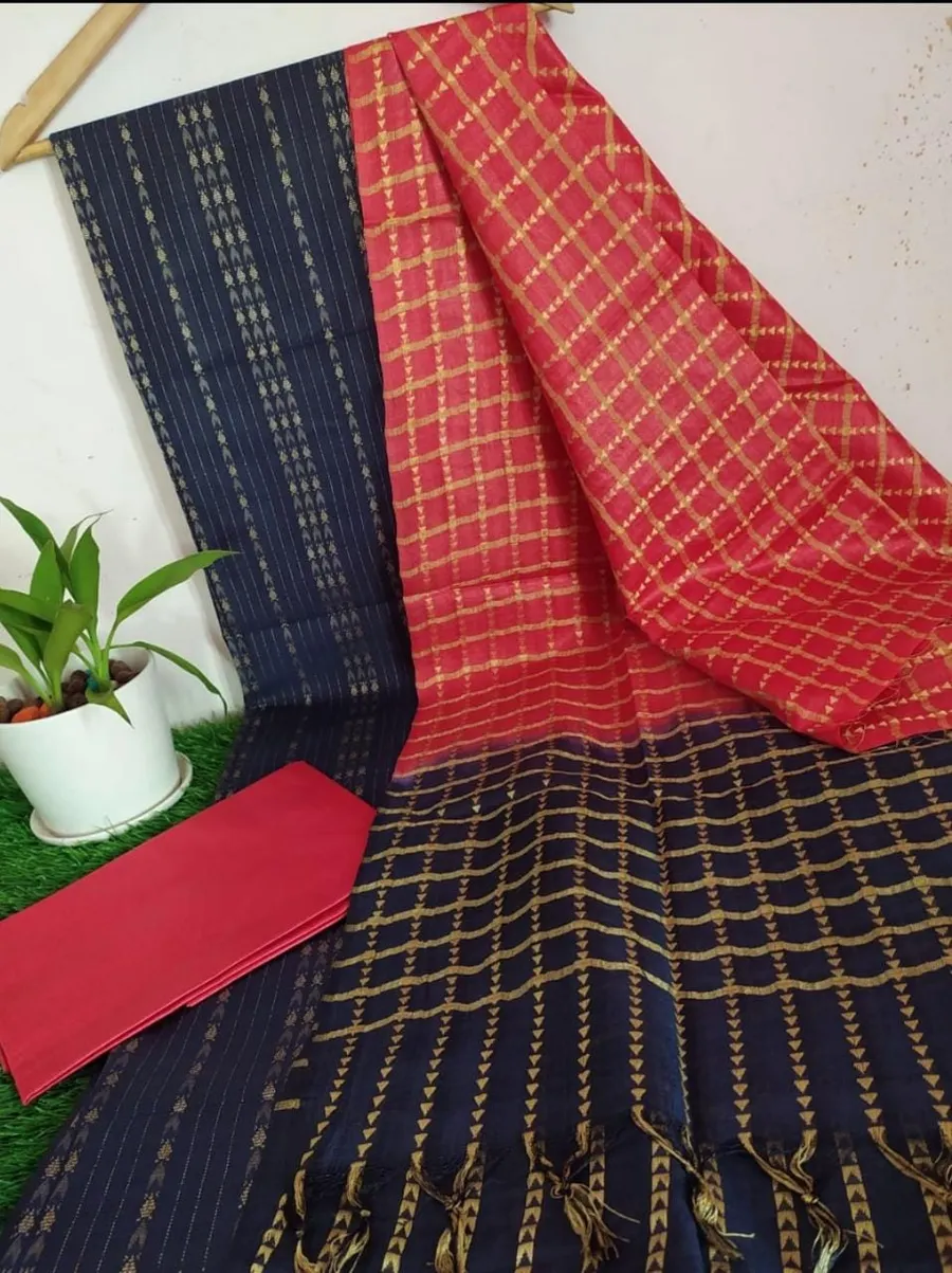 Elegant Handwoven Katan Silk Weaving Suit – A Blend of Tradition and Timeless Grace